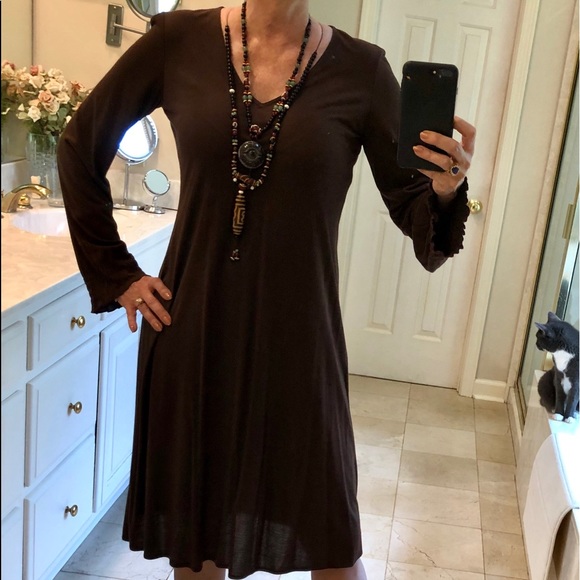 FREE WITH PURCHASE: Dress, brown stretch, Size M - Picture 2 of 9